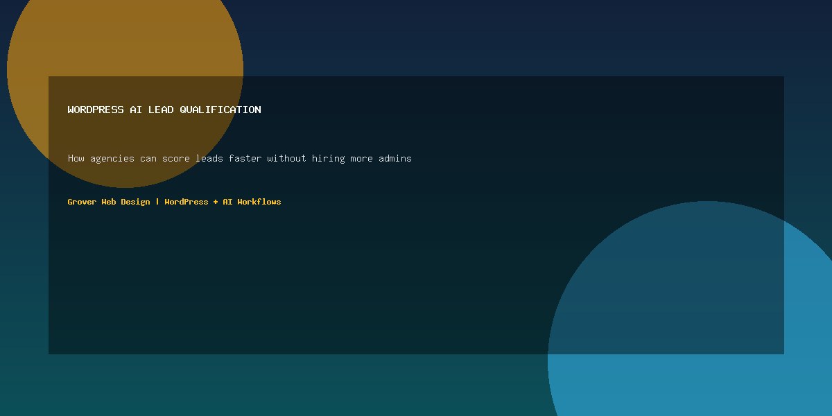 WordPress AI lead qualification workflow for agencies