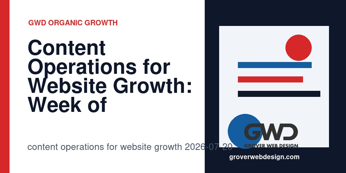 GWD graphic about content operations for website growth 2026-07-20