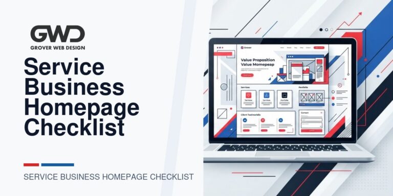 GWD branded featured graphic for service business homepage checklist