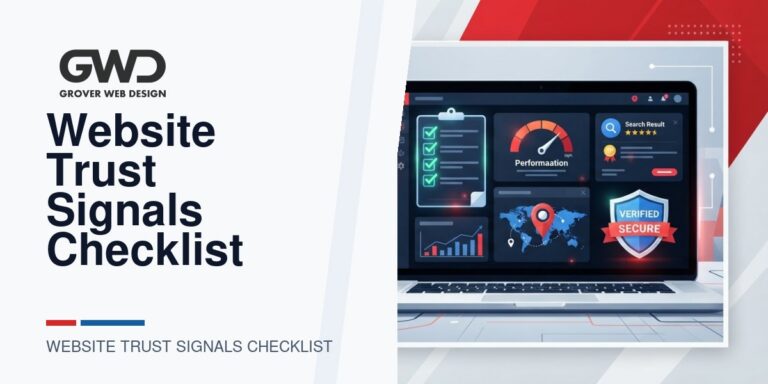 GWD branded featured graphic for website trust signals checklist