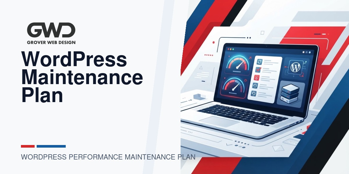 GWD branded featured graphic for wordpress performance maintenance plan
