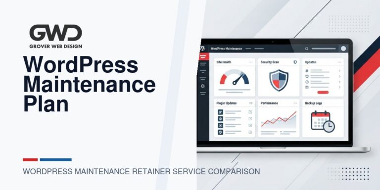 GWD branded featured graphic for wordpress maintenance retainer service comparison