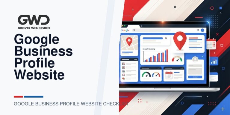 GWD branded featured graphic for google business profile website checklist