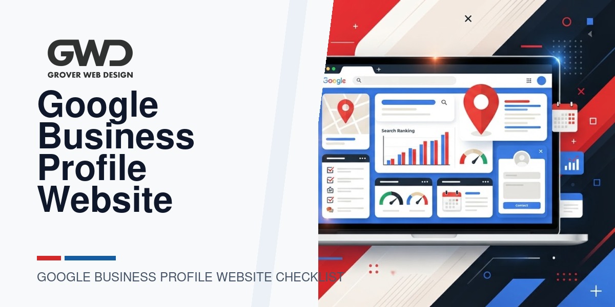 GWD branded featured graphic for google business profile website checklist