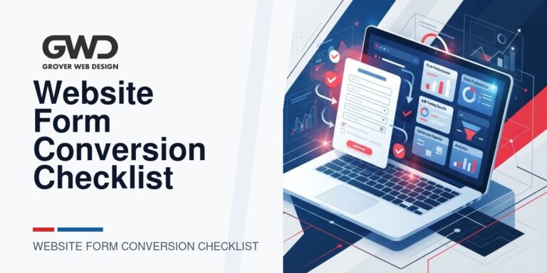 GWD branded featured graphic for website form conversion checklist