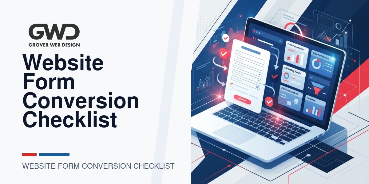 GWD branded featured graphic for website form conversion checklist