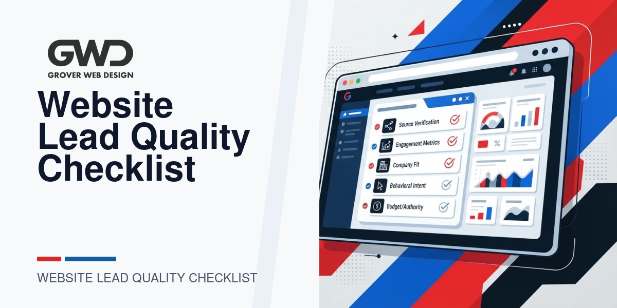 GWD branded featured graphic for website lead quality checklist
