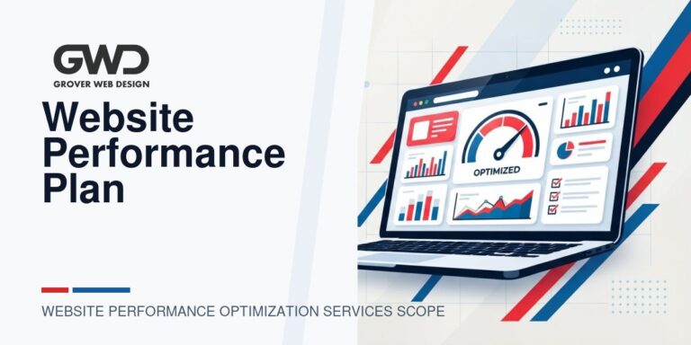 GWD branded featured graphic for website performance optimization services scope
