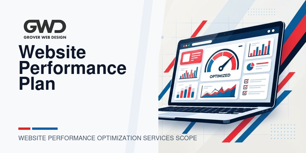 GWD branded featured graphic for website performance optimization services scope