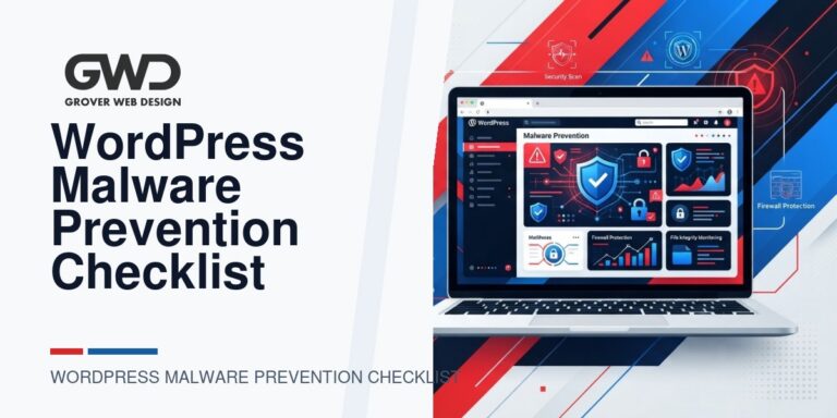 GWD branded featured graphic for wordpress malware prevention checklist